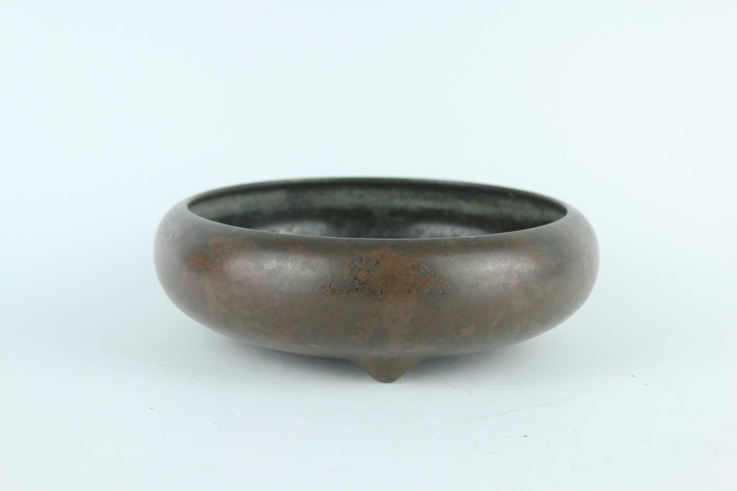 Lot 72 - A Chinese bronze censer with compressed body,...