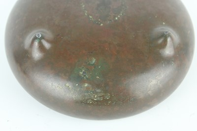 Lot 72 - A Chinese bronze censer with compressed body,...