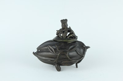Lot 70 - A Chinese ‘finger-citron’ bronze incense...
