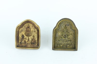 Lot 62 - Two Chinese bronze moulds together with two...