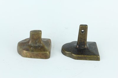 Lot 62 - Two Chinese bronze moulds together with two...