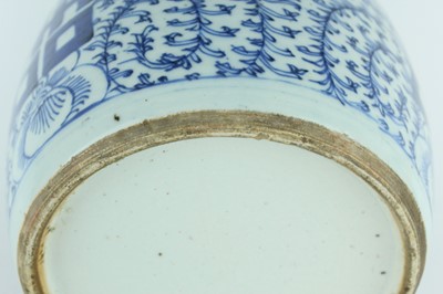 Lot 168 - A Chinese blue and white ‘Double-Happiness’...