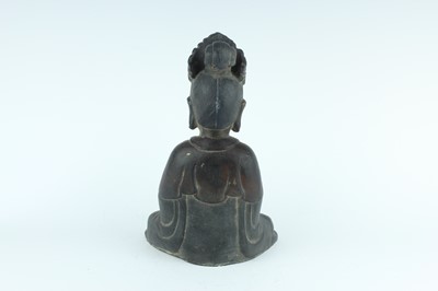 Lot 66 - A Chinese bronze figure of a seated Buddha,...