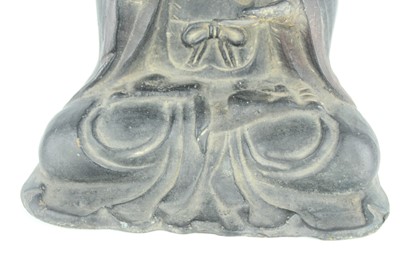 Lot 66 - A Chinese bronze figure of a seated Buddha,...