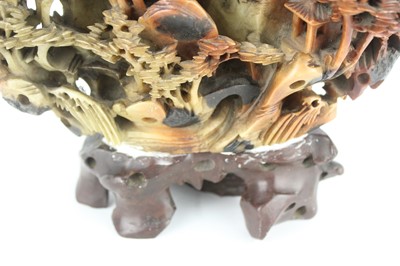 Lot 36 - A Chinese Shoushan stone landscape carving,...