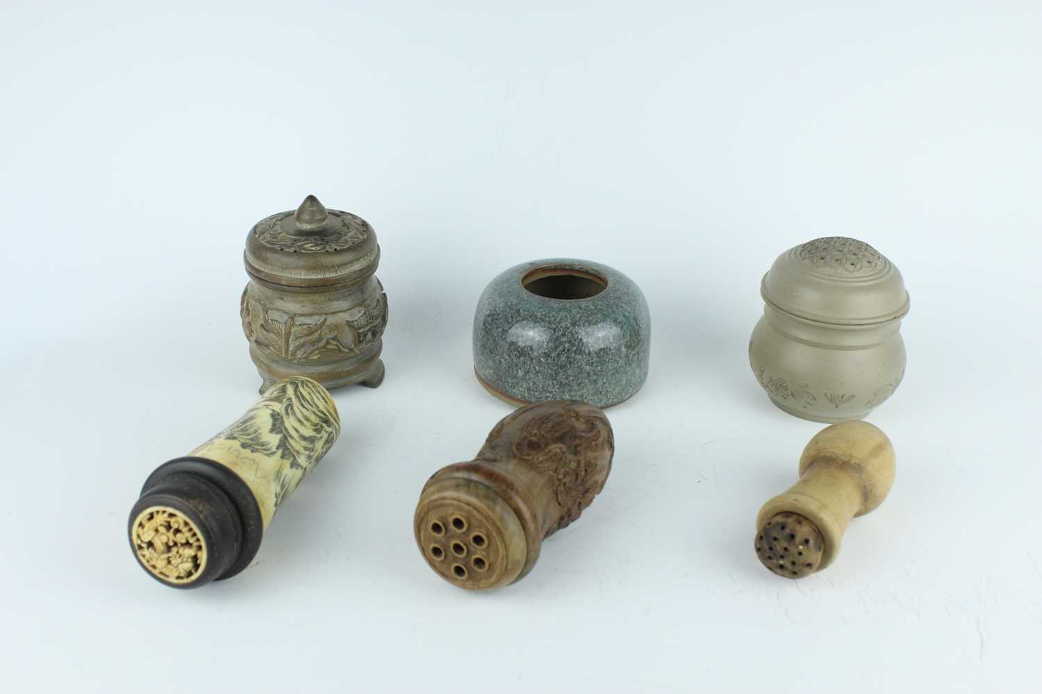 Lot 54 - Six Chinese cricket holders and jars, 20th...