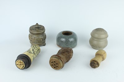 Lot 54 - Six Chinese cricket holders and jars, 20th...