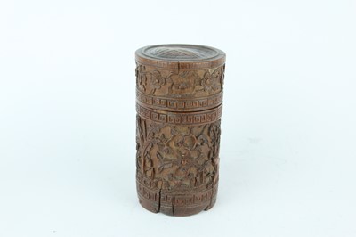 Lot 52 - Three Chinese bamboo brush pots, 19th to 20th...
