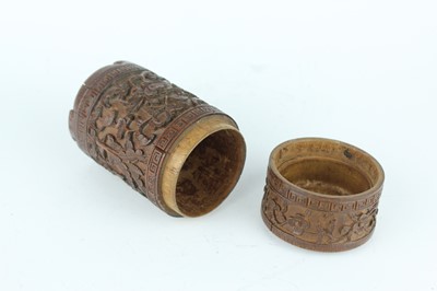 Lot 52 - Three Chinese bamboo brush pots, 19th to 20th...