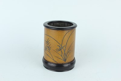 Lot 52 - Three Chinese bamboo brush pots, 19th to 20th...
