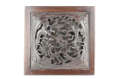Lot 41 - A Chinese hardwood square box with domed cover...