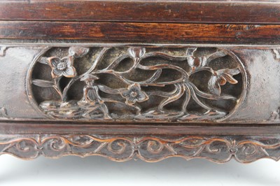 Lot 41 - A Chinese hardwood square box with domed cover...