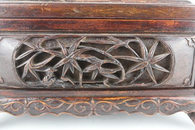 Lot 41 - A Chinese hardwood square box with domed cover...