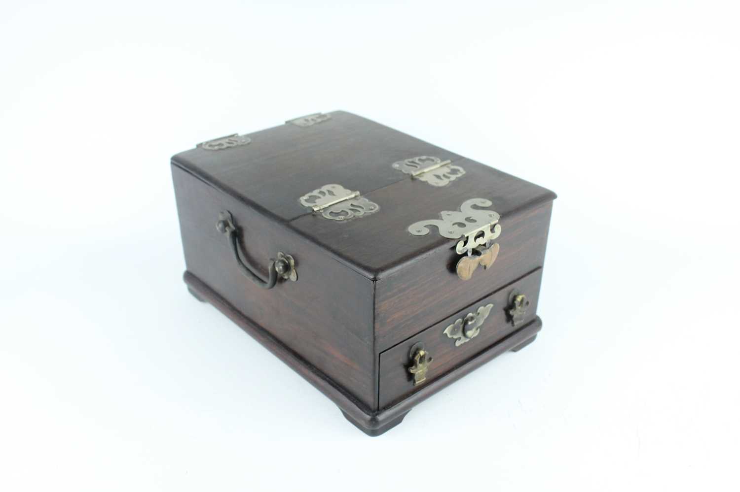 Lot 42 - A Chinese hardwood rectangular storage box...