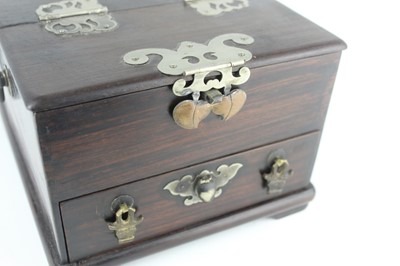 Lot 42 - A Chinese hardwood rectangular storage box...