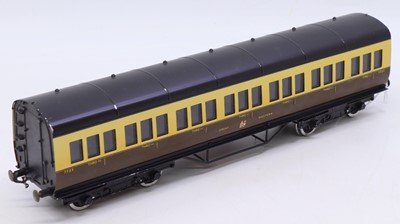 Lot 221 - Exley 0-gauge GWR bogie suburban coach, brown...