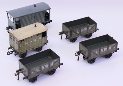 Lot 145 - Five Bassett-Lowke 0-gauge goods wagons: LNWR...