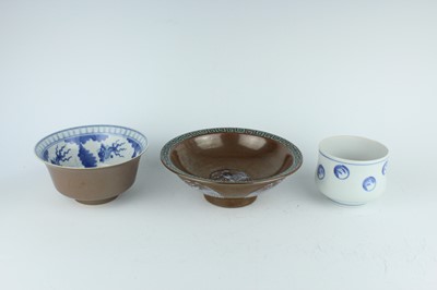 Lot 231 - Three Japanese Arita porcelain wares, Meiji to...