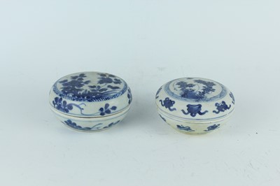 Lot 170 - Two Chinese blue and white boxes and covers,...