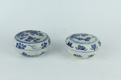 Lot 170 - Two Chinese blue and white boxes and covers,...