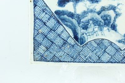 Lot 8 - A Chinese blue and white landscape plaque,...