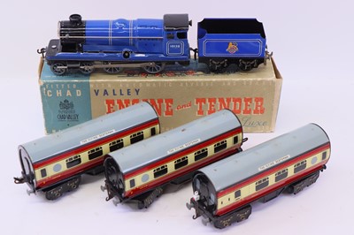 Lot 204 - Chad Valley 0 Gauge loco, tender and 3 coaches,...