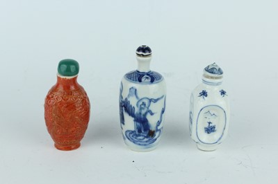 Lot 27 - A group of eleven Chinese porcelain snuff...