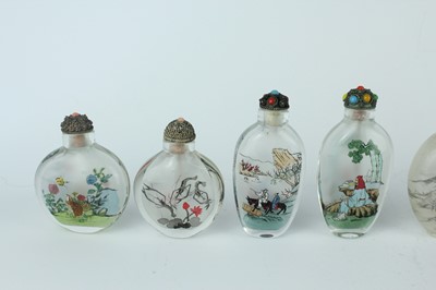 Lot 32 - A group of ten Chinese inside-painted glass...