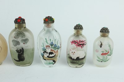 Lot 32 - A group of ten Chinese inside-painted glass...
