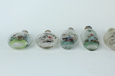 Lot 32 - A group of ten Chinese inside-painted glass...