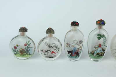 Lot 32 - A group of ten Chinese inside-painted glass...
