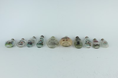 Lot 32 - A group of ten Chinese inside-painted glass...