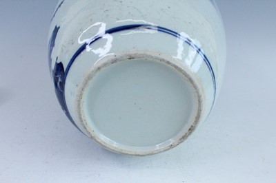 Lot 12 - A large Chinese blue and white jar and cover,...