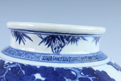 Lot 12 - A large Chinese blue and white jar and cover,...