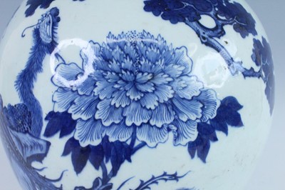 Lot 12 - A large Chinese blue and white jar and cover,...