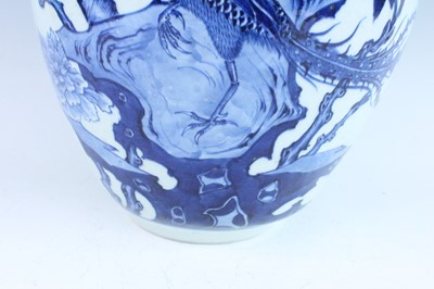 Lot 12 - A large Chinese blue and white jar and cover,...
