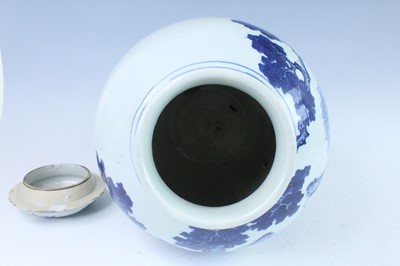 Lot 12 - A large Chinese blue and white jar and cover,...