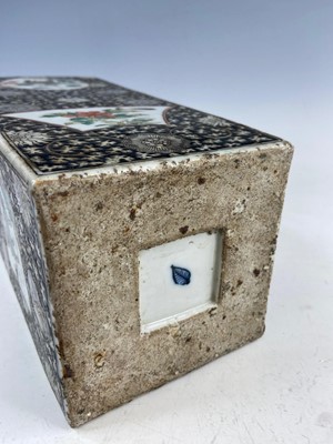 Lot 180 - A large Chinese famille noir square vase, Qing...