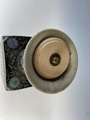 Lot 180 - A large Chinese famille noir square vase, Qing...