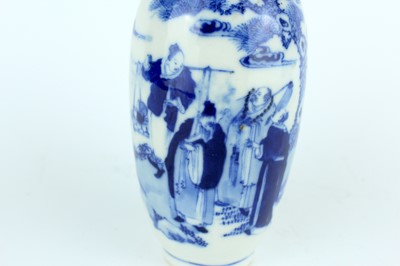 Lot 6 - A small Chinese blue and white bottle vase,...