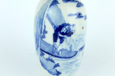 Lot 6 - A small Chinese blue and white bottle vase,...