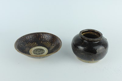 Lot 118 - Five Chinese black-glazed stoneware vessels,...