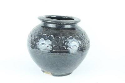 Lot 120 - Three Chinese dark blue to brown glazed...