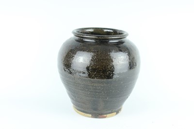 Lot 120 - Three Chinese dark blue to brown glazed...