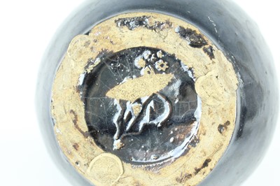 Lot 120 - Three Chinese dark blue to brown glazed...