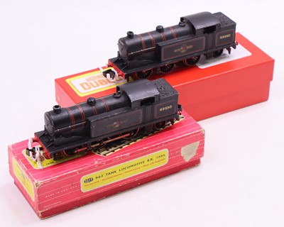 Lot 471 - Two 2217 Hornby-Dublo 2-rail 0-6-2 tank locos...