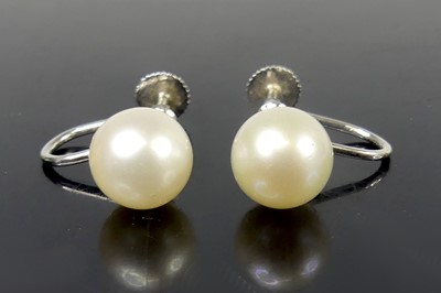 Lot 2621 - A pair of Art Deco white metal and cultured...