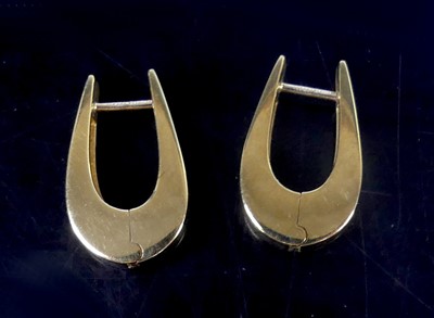 Lot 2787 - A pair of modern 9ct gold earrings, each of...