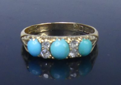 Lot 2618 - A late Victorian 18ct gold, turquoise and...