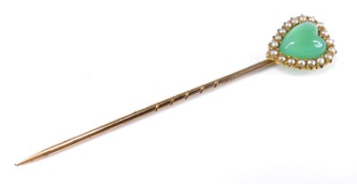 Lot 2778 - A late Victorian yellow metal chrysophase and...